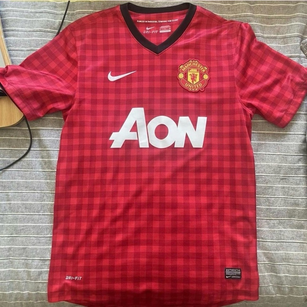 Nike Manchester United Red Checkered Men's Jersey